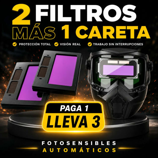 🛡️careta de soldadura MAS filtros fotosensibles x2🛡️